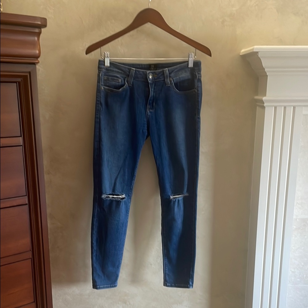 Just Black Blue Distressed Skinny Jeans Girls